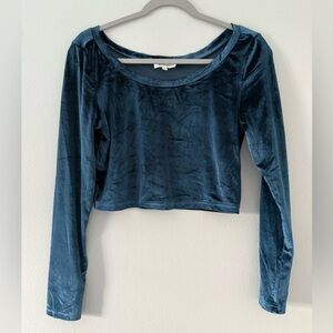 Bohme Blue Velour Y2K Cropped Long sleeve size medium